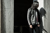 May club -【Addict Clothes】AD-01SS SHEEPSKIN CENTER ZIP JACKET SINGLE STRIPE - BLACK(茶芯)